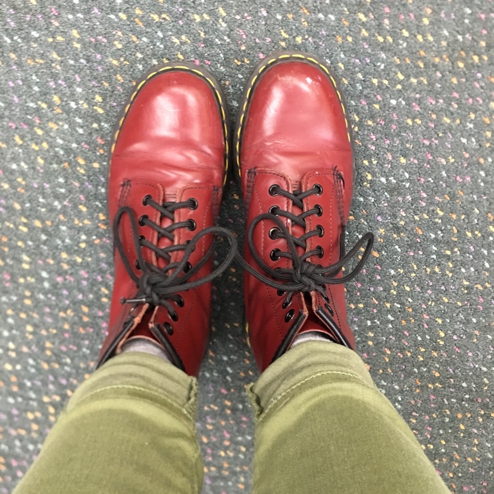 Red Dr Marten 8-eye boots